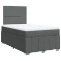 cadre de lit avec matelas gris foncé 120x190cm tissu
