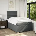 cadre de lit avec matelas gris foncé 120x190cm tissu
