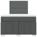 cadre de lit avec matelas gris foncé 120x190cm tissu