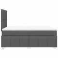 cadre de lit avec matelas gris foncé 120x190cm tissu