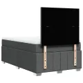 cadre de lit avec matelas gris foncé 120x190cm tissu