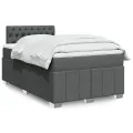 cadre de lit avec matelas gris foncé 120x190cm tissu