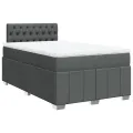 cadre de lit avec matelas gris foncé 120x190cm tissu