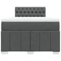cadre de lit avec matelas gris foncé 120x190cm tissu