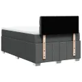 cadre de lit avec matelas gris foncé 120x190cm tissu