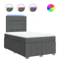 cadre de lit avec matelas gris foncé 120x190cm tissu