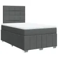 cadre de lit avec matelas gris foncé 120x190cm tissu