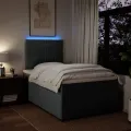 cadre de lit avec matelas gris foncé 120x190cm tissu