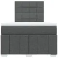 cadre de lit avec matelas gris foncé 120x190cm tissu