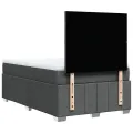 cadre de lit avec matelas gris foncé 120x190cm tissu