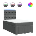 cadre de lit avec matelas gris foncé 120x190cm tissu