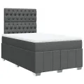 cadre de lit avec matelas gris foncé 120x190cm tissu