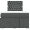cadre de lit avec matelas gris foncé 120x190cm tissu