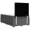 cadre de lit avec matelas gris foncé 120x190cm tissu
