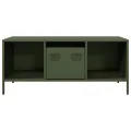 Table basse vert olive 101,5x50x43,5 cm acier laminé à froid