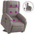 Fauteuil inclinable de massage Taupe Tissu