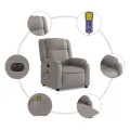 Fauteuil de massage inclinable électrique Taupe Tissu