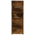 Armoire de salle de bain étroite avec roulettes chêne fumé