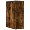 Armoire de salle de bain étroite avec roulettes chêne fumé
