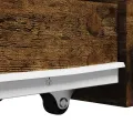 Armoire de salle de bain étroite avec roulettes chêne fumé