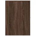 Armoire de salle de bain étroite avec roulettes chêne marron