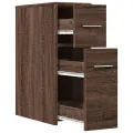 Armoire de salle de bain étroite avec roulettes chêne marron