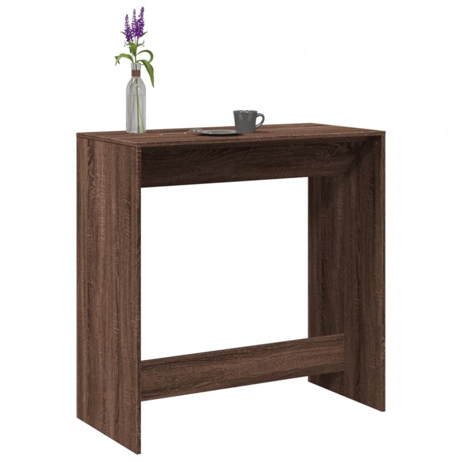 Table de bar chêne marron 102x50x103,5 cm bois d'ingénierie