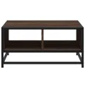 Table basse chêne marron 60,5x60,5x30cm bois d'ingénierie/métal