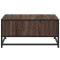 Table basse chêne marron 60,5x60,5x30cm bois d'ingénierie/métal