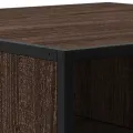 Table basse chêne marron 60,5x60,5x30cm bois d'ingénierie/métal