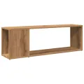Meuble TV chêne artisanal 100x24x32 cm bois d'ingénierie