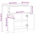 Buffet chêne artisanal 60x30x70 cm bois d'ingénierie
