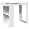 Table de bar blanc 102x70x103,5 cm bois d'ingénierie