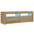Tables de chevet 2 pcs avec LED chêne artisanal 60x35x40 cm