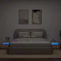 Tables de chevet 2 pcs avec LED chêne artisanal 60x35x40 cm