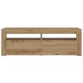 Tables de chevet 2 pcs avec LED chêne artisanal 60x35x40 cm