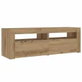 Tables de chevet 2 pcs avec LED chêne artisanal 60x35x40 cm