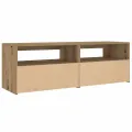 Tables de chevet 2 pcs avec LED chêne artisanal 60x35x40 cm