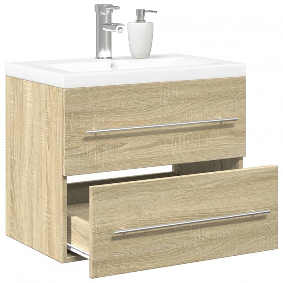 Ensemble de meubles de salle de bain 2 pcs chêne sonoma