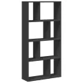Bibliothèque noir 60x20x120 cm bois d'ingénierie