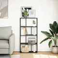 Bibliothèque noir 60x20x120 cm bois d'ingénierie