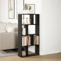 Bibliothèque noir 60x20x120 cm bois d'ingénierie