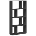 Bibliothèque noir 60x20x120 cm bois d'ingénierie