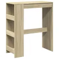 Table de bar avec étagères chêne sonoma bois d'ingénierie