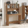 Bureau avec étagères chêne artisanal Bois d'ingénierie