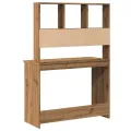 Bureau avec étagères chêne artisanal Bois d'ingénierie