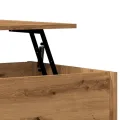 Table basse chêne artisanal 80x50,5x41,5 cm bois d'ingénierie