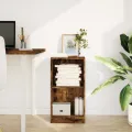 Bibliothèque chêne fumé 40x24x76 cm bois d'ingénierie