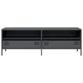 Meuble TV anthracite 135x39x43,5 cm acier laminé à froid