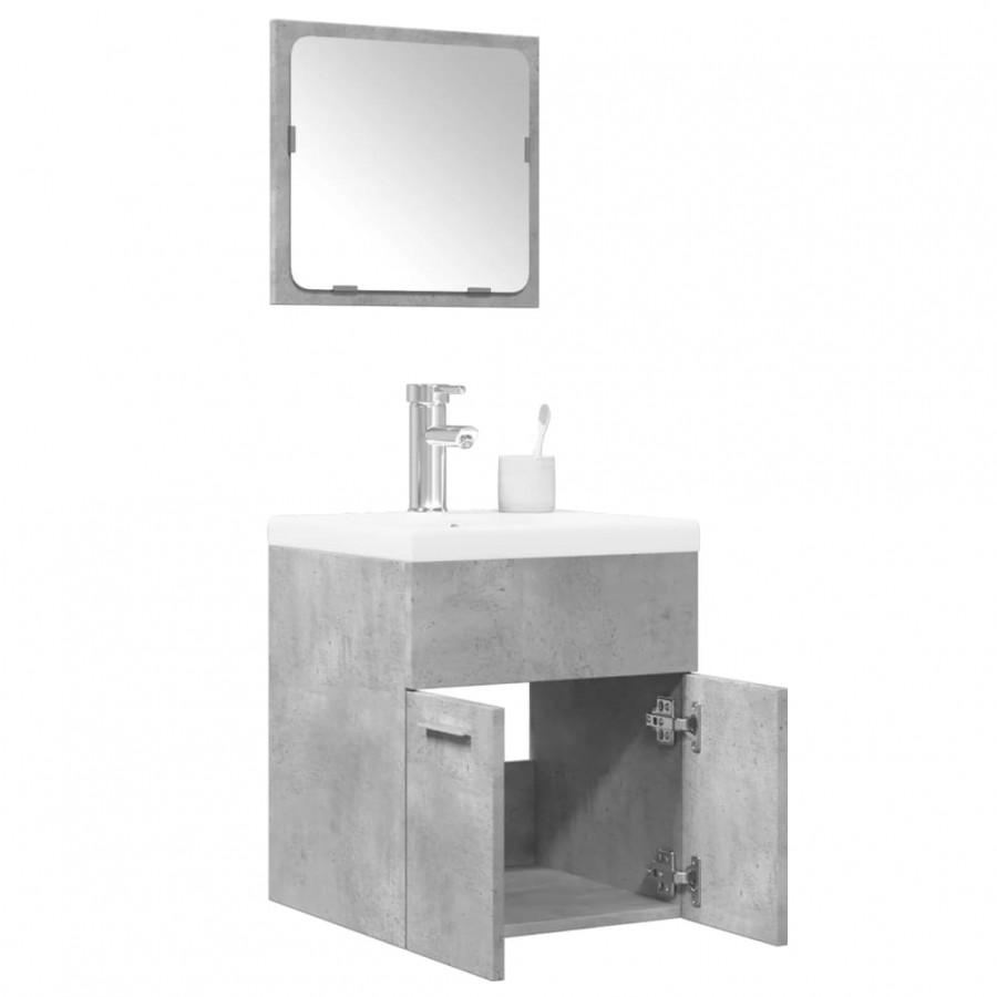 Ensemble de meubles de salle de bain 3 pcs gris béton